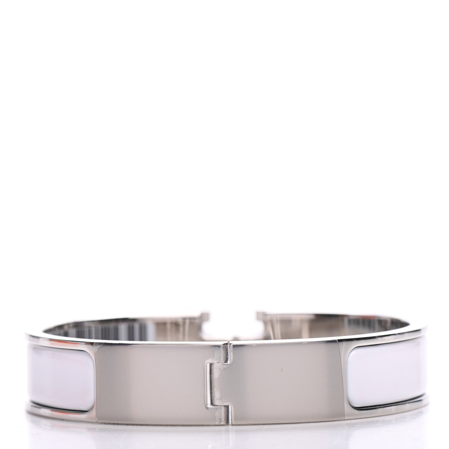 Enamel Narrow Clic Clac H Bracelet PM White