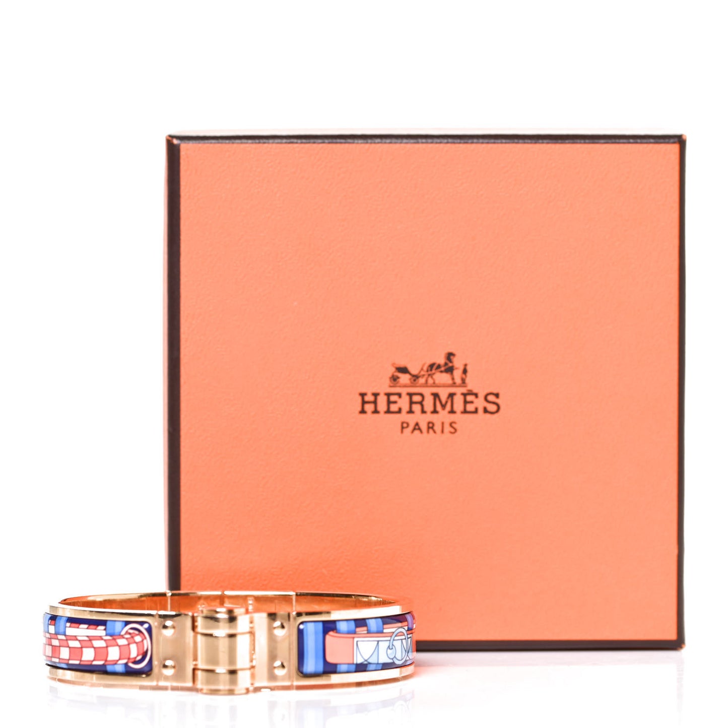 Enamel Printed Narrow Colliers De Chiens Hinged Bracelet S