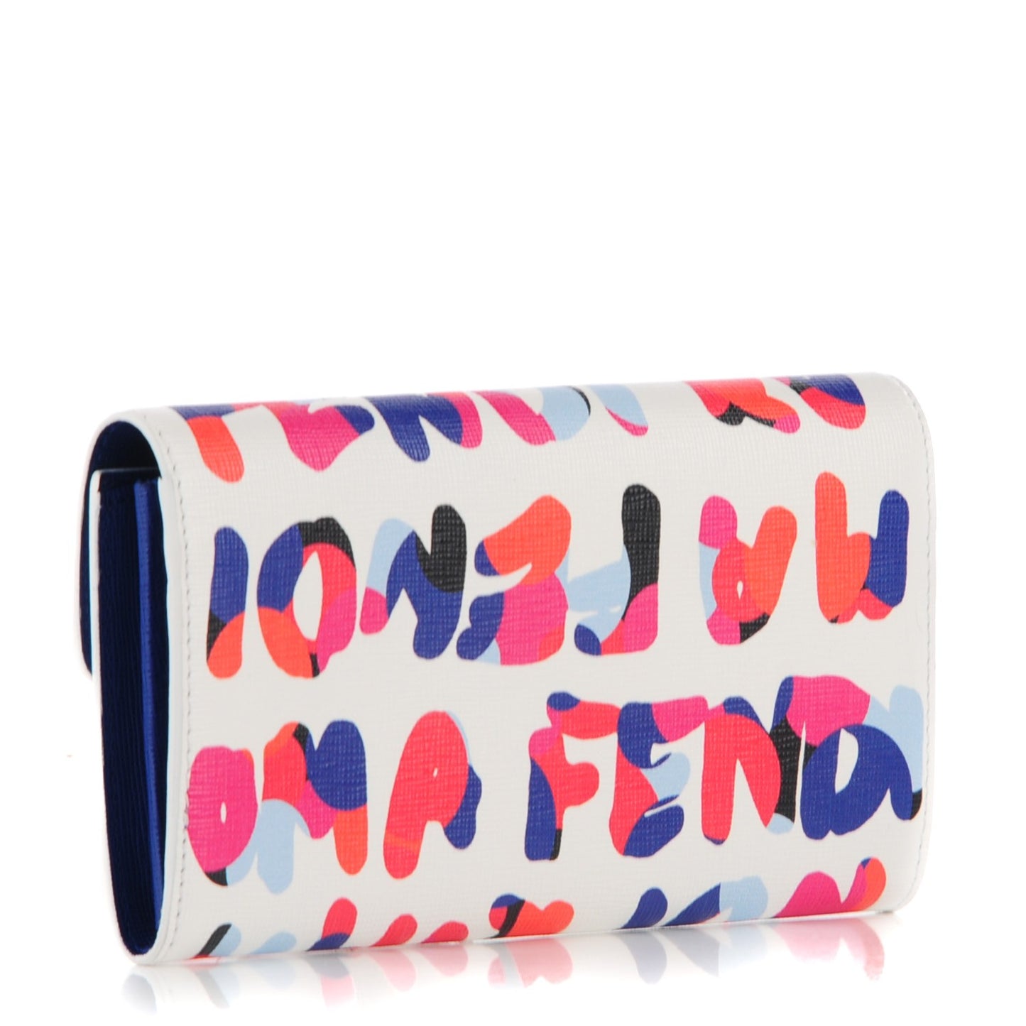 Vitello Elite Fendi Roma Continental Wallet White Multicolor