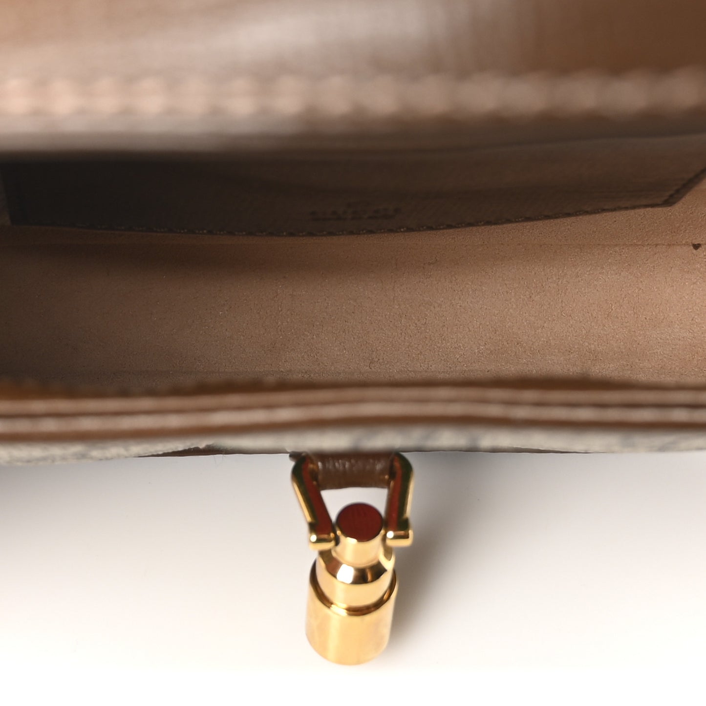 GG Supreme Monogram Azalea Calfskin Web Mini Jackie 1961 Hobo Beige Ebony Brown Sugar