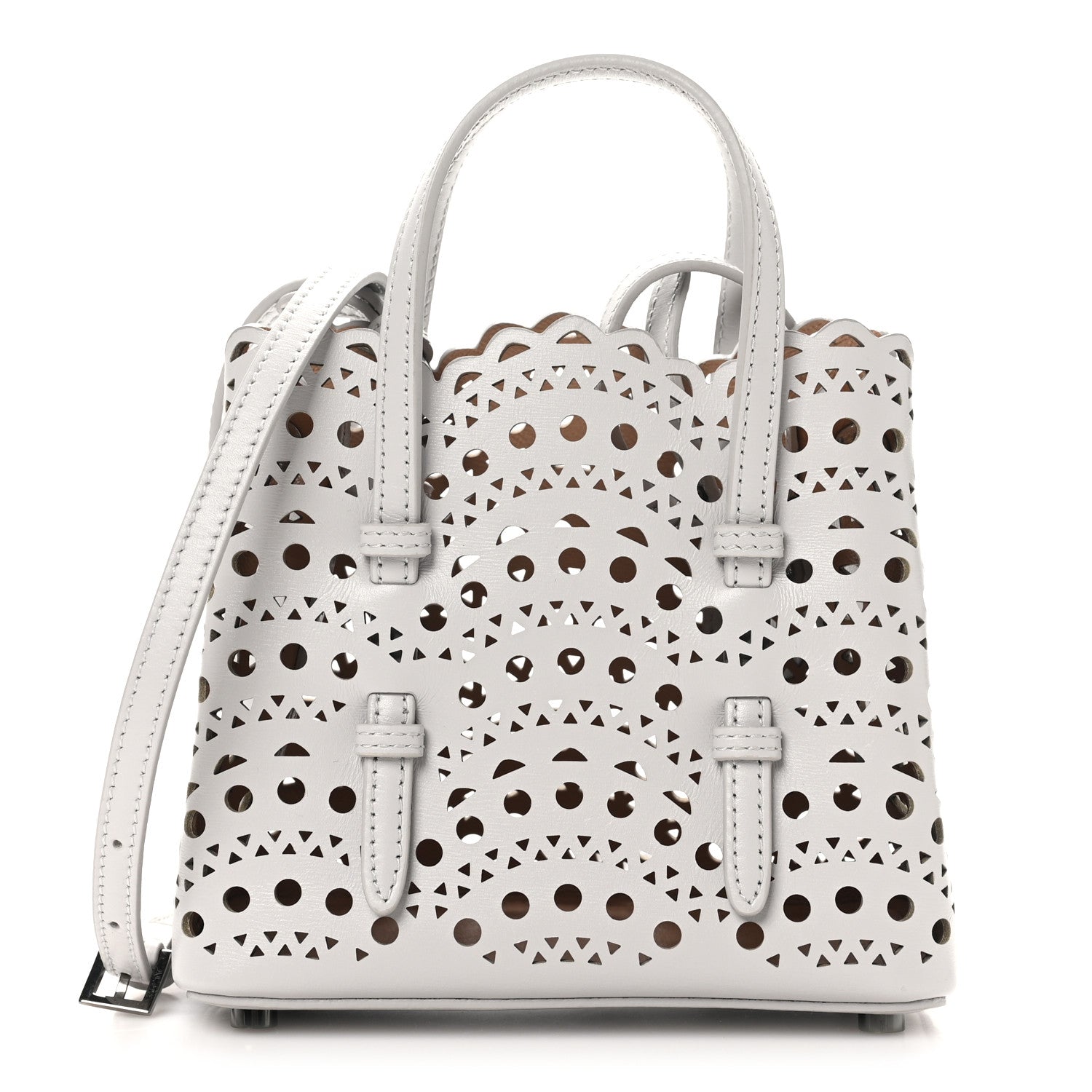 Alaia Calfskin Vienne Wave Mina 16 Bag Gris Perle 1 of 9