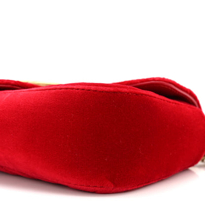 Gucci Velvet Matelasse Mini GG Marmont Shoulder Bag Hibiscus Red 10 of 10