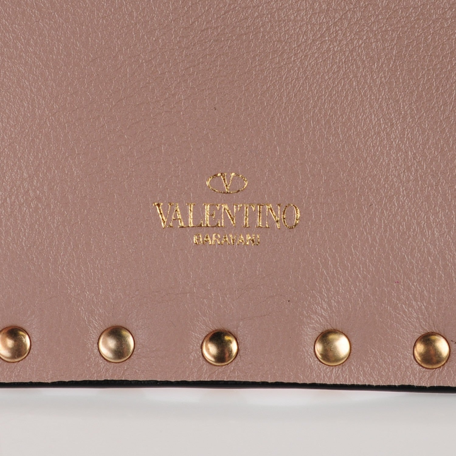 Valentino Garavani Calfskin Medium Rockstud Zip Pouch Poudre 9 of 10