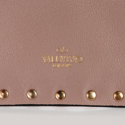 Valentino Garavani Calfskin Medium Rockstud Zip Pouch Poudre 9 of 10