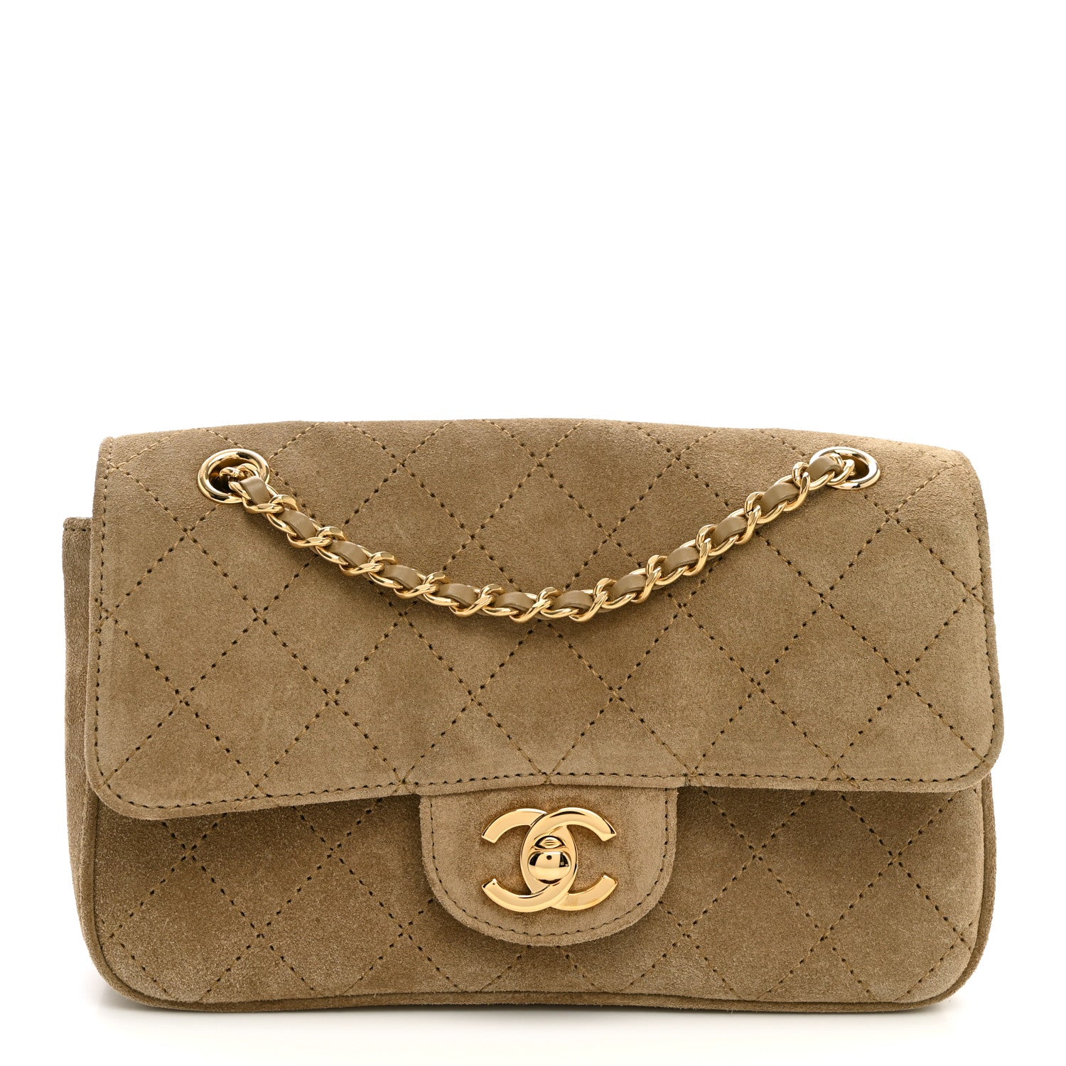 Chanel Suede Calfskin Mini Souplissimo Flap Dark Beige 1 of 10