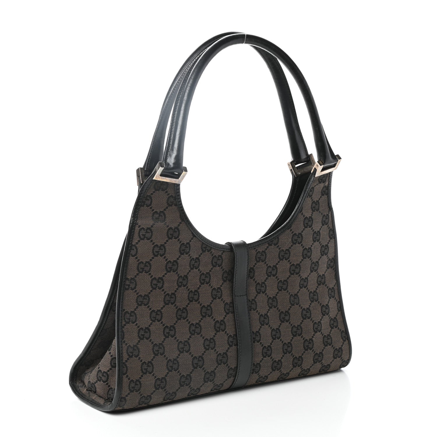 Gucci Monogram Bardot Shoulder Bag Black 3 of 9