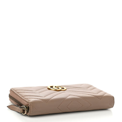 Gucci Calfskin Matelasse GG Marmont Zip Around Wallet Porcelain Rose 3 of 7