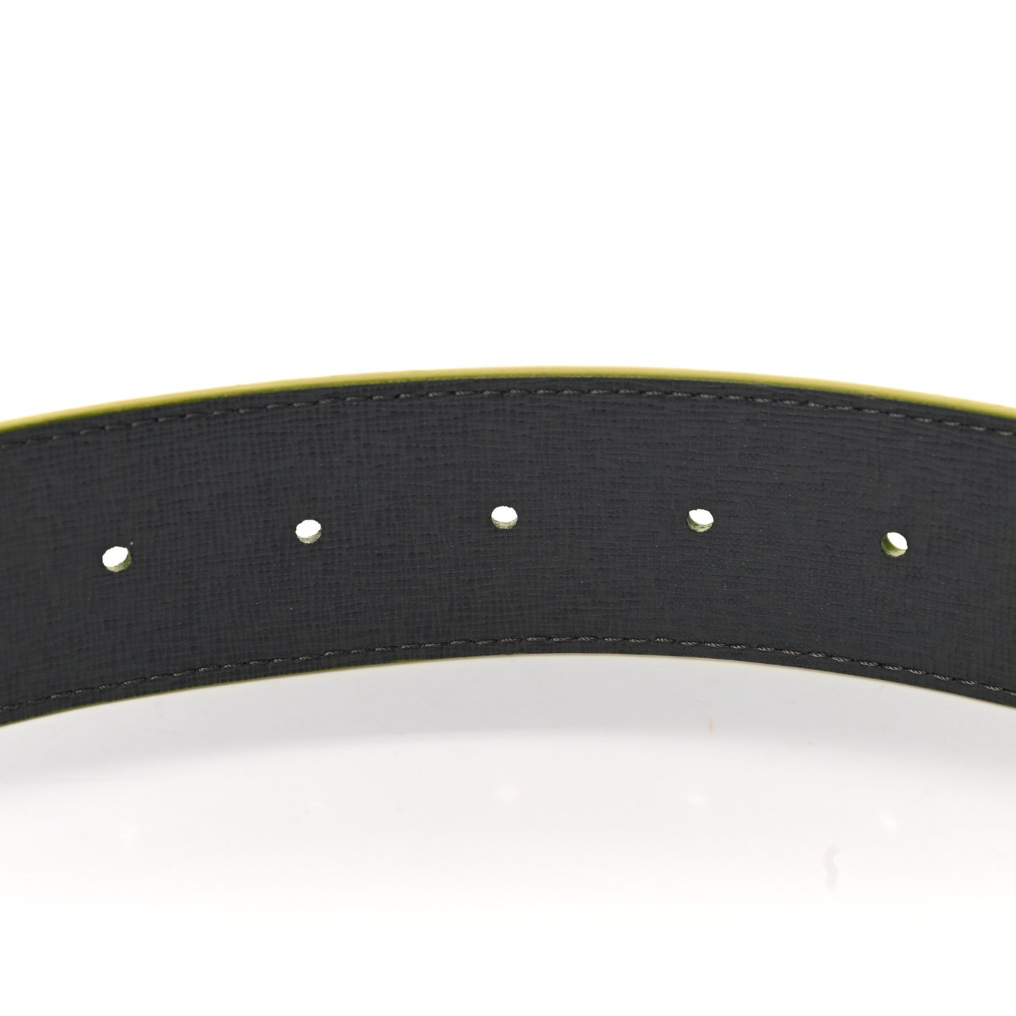 Vitello Century Elite Enamel FF Buckle Belt 95 38 Black Giallo Fluo