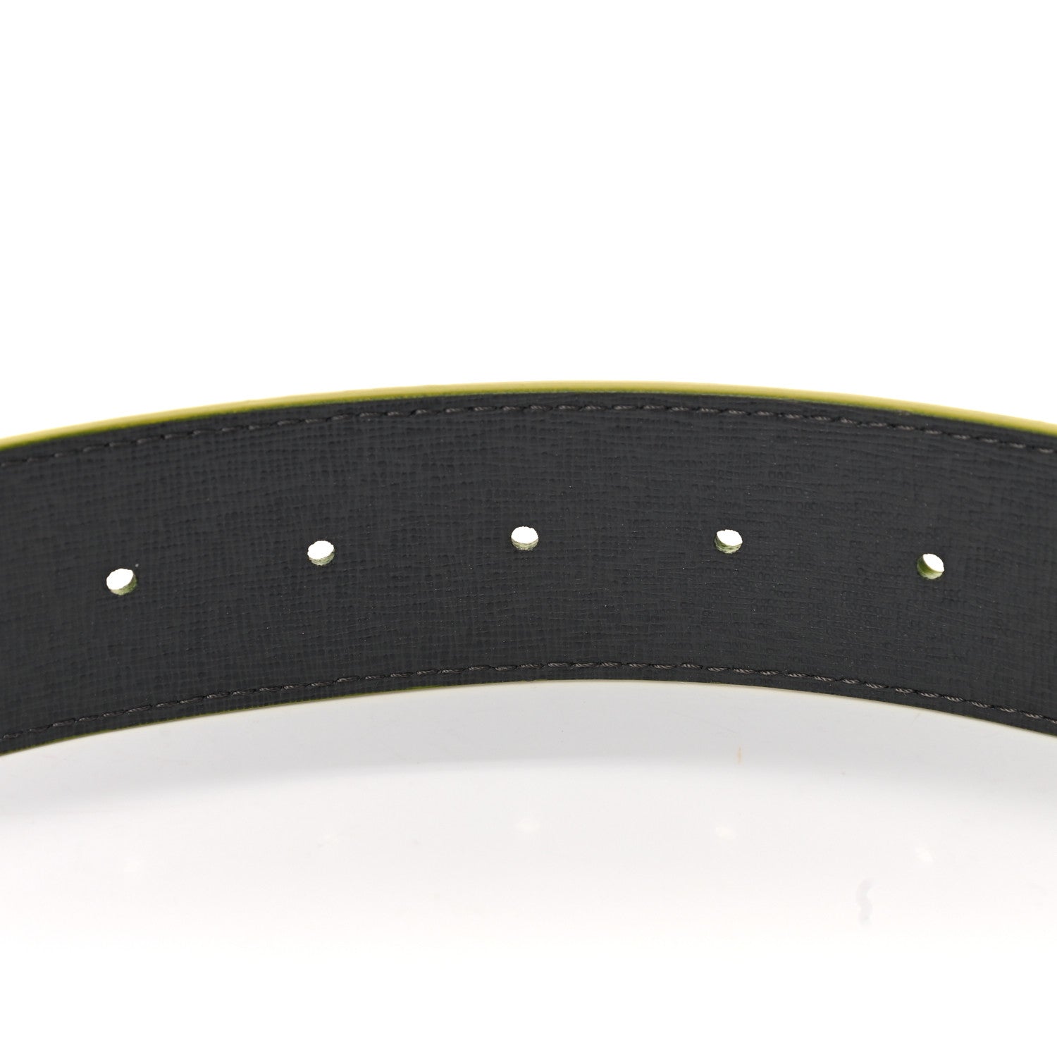 Fendi Vitello Century Elite Enamel FF Buckle Belt 95 38 Black Giallo Fluo 5 of 8