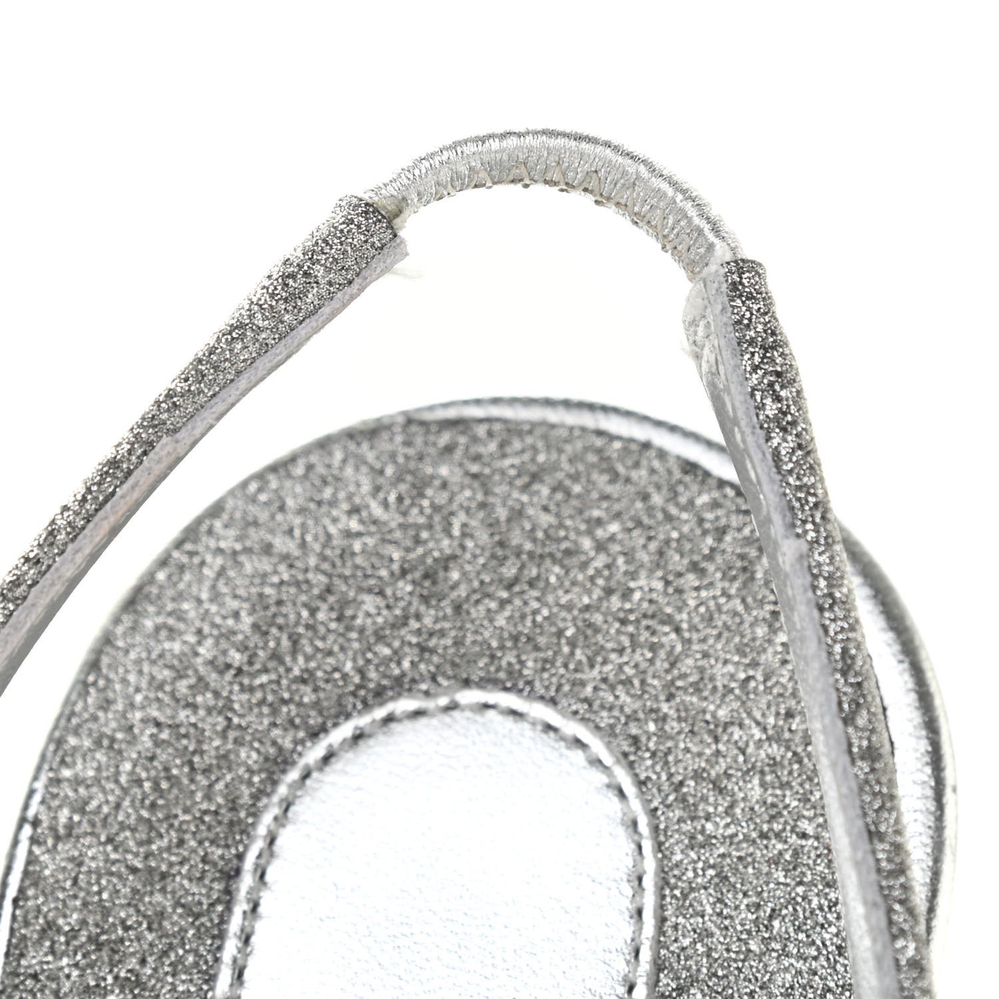 Glitter Calfskin Taralita 85 Thong Sandals 39 Silver