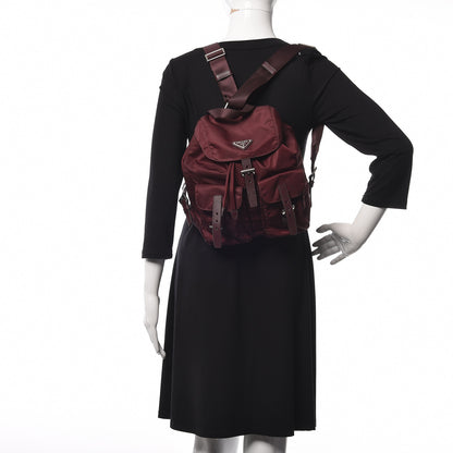 Prada Tessuto Nylon Saffiano Vela Backpack Bordeaux 2 of 10
