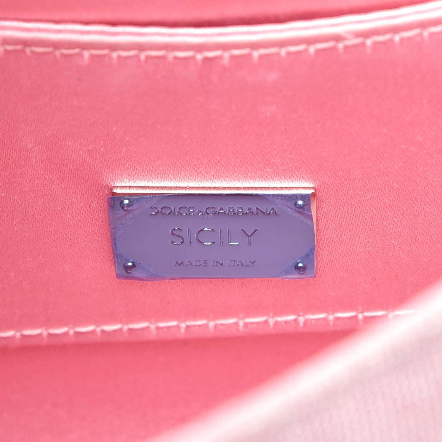 Dolce & Gabbana Metallic Lurex Fabric Crystal Mini Miss Sicily Shoulder Bag Pink 6 of 11