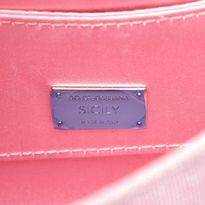 Dolce & Gabbana Metallic Lurex Fabric Crystal Mini Miss Sicily Shoulder Bag Pink 6 of 11