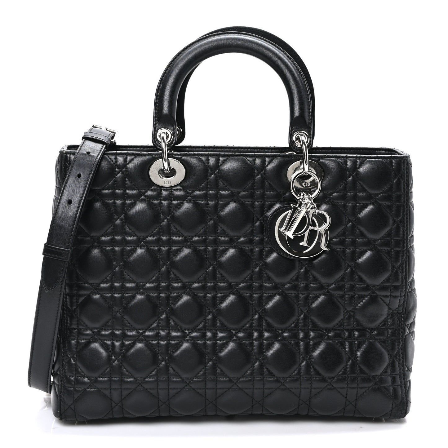 Lambskin Cannage Large Lady Dior Black