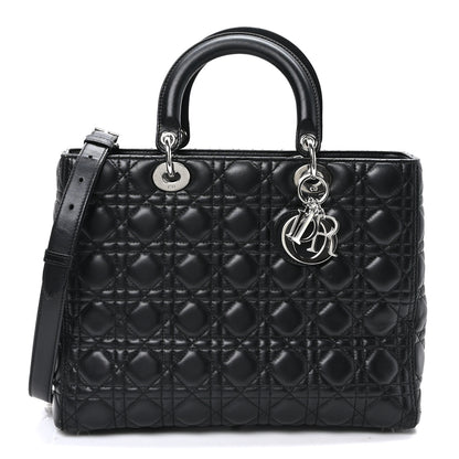 Christian Dior Lambskin Cannage Large Lady Dior Black 1 of 10