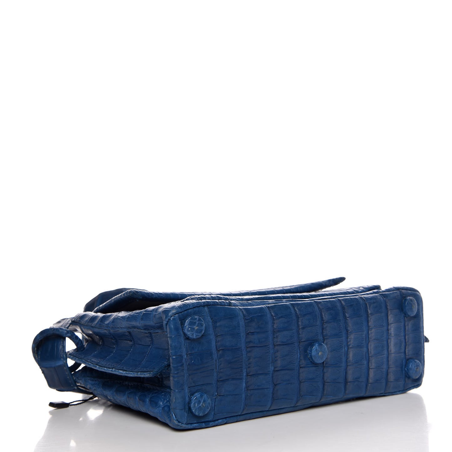 Crocodile Front Flap Shoulder Bag Blue