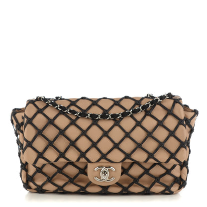 Chanel Lambskin Jumbo Canebiers Net Flap Biege 1 of 8