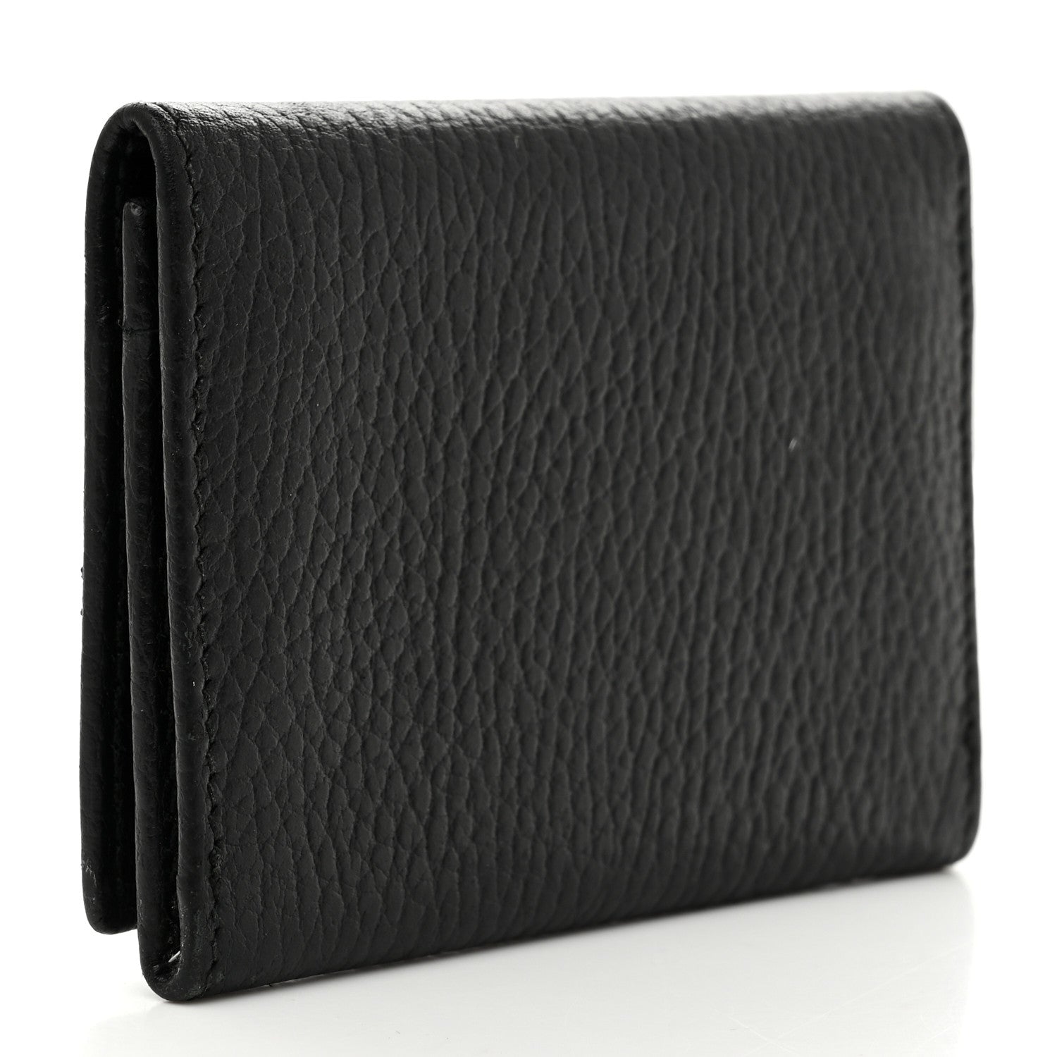 Gucci Pebbled Calfskin GG Marmont Card Case Black 3 of 7