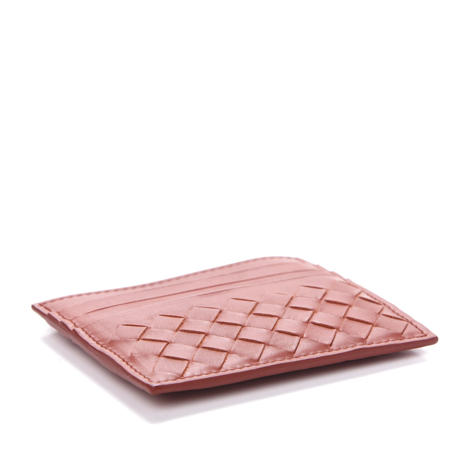 Bottega Veneta Nappa Intrecciato VN Card Case Rust 4 of 9