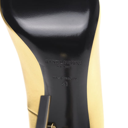 Saint Laurent Calfskin Opyum 100 Pumps 41 Gold 8 of 10