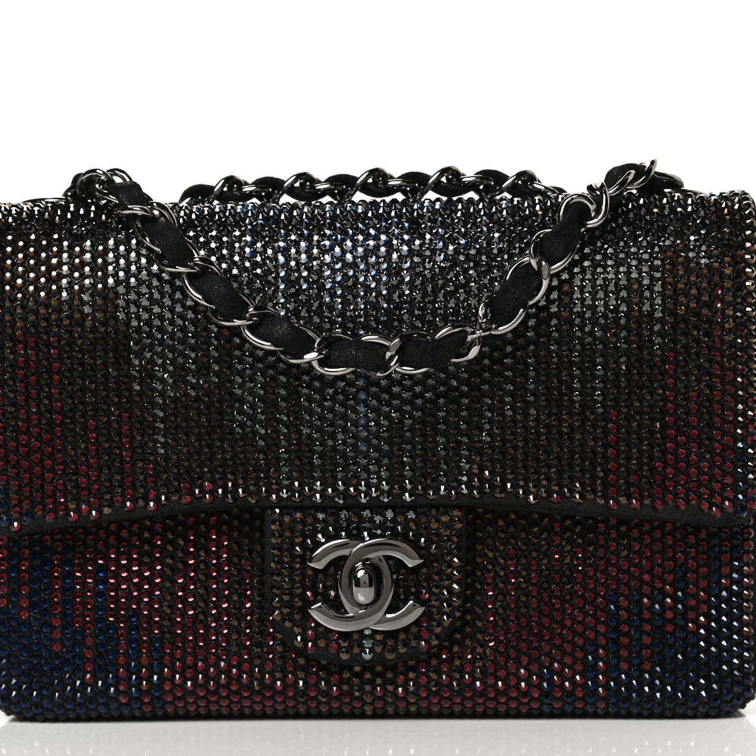 Chanel Suede Calfskin Crystal Small Single Flap Multicolor 9 of 11
