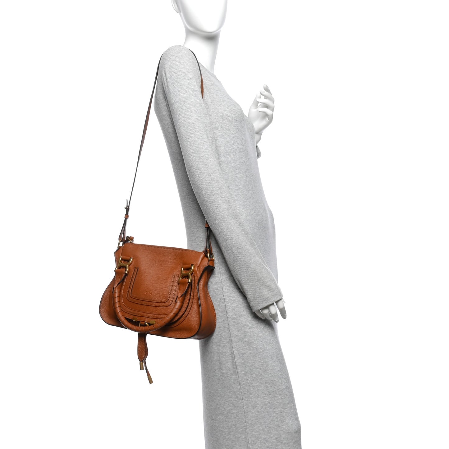 Calfskin Small Marcie Satchel Tan