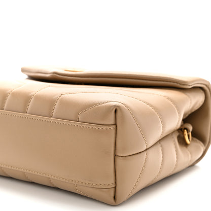 Saint Laurent Calfskin Y Quilted Monogram Toy Loulou Crossbody Bag Latte 10 of 12