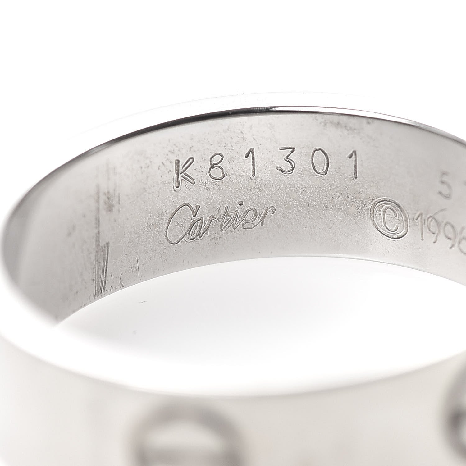 Cartier 18K White Gold 6mm LOVE Ring 57 8 5 of 6