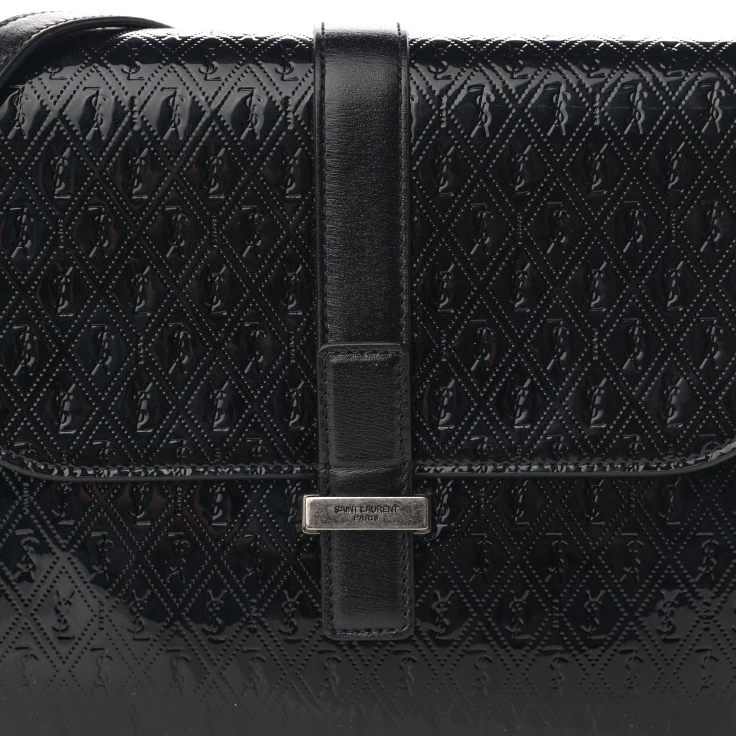 Saint Laurent Patent Embossed Small Le Monogramme Satchel Black 9 of 11