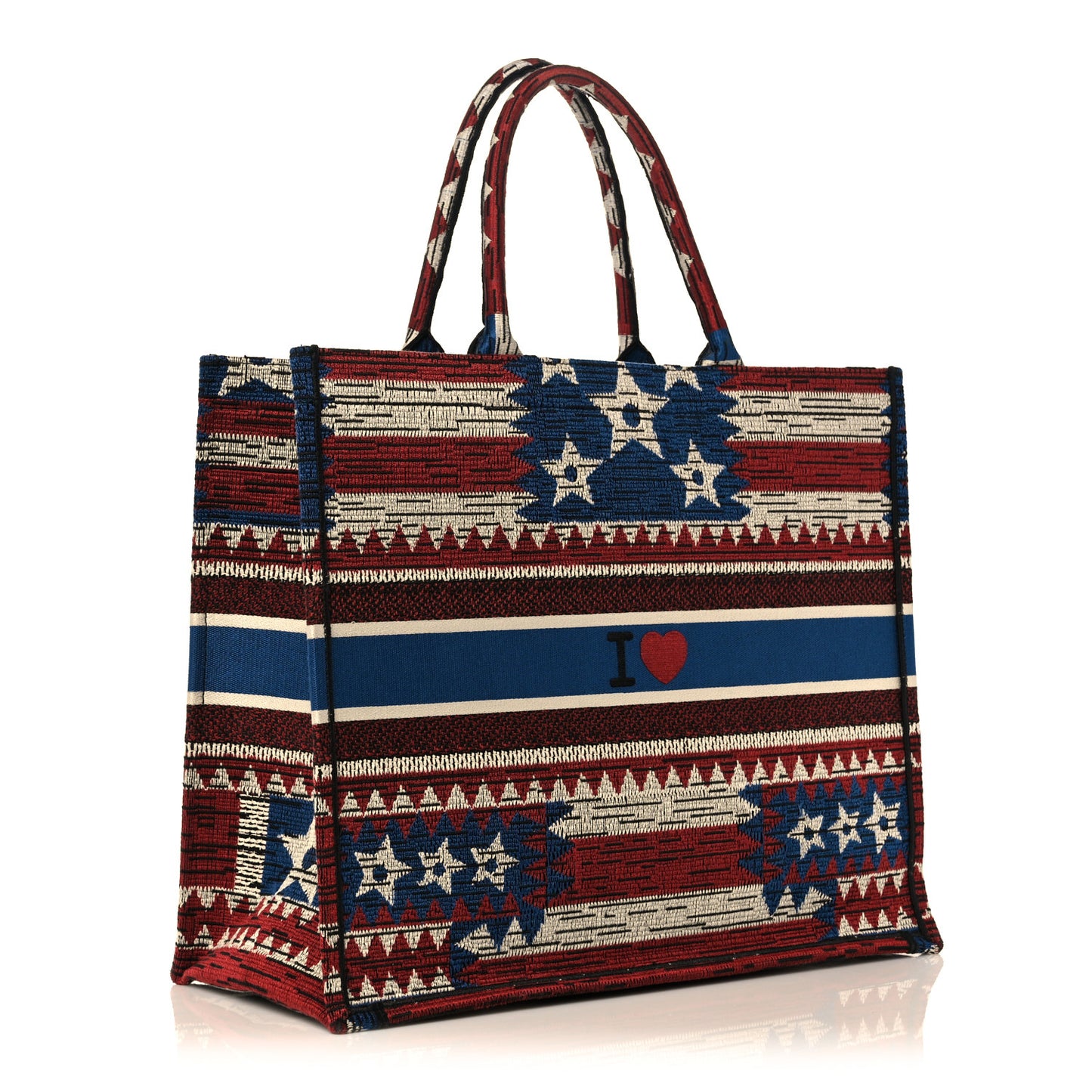 Canvas Embroidered Large Exclusive US Book Tote Multicolor