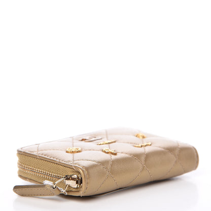 Chanel Metallic Lambskin Egyptian Amulet Zip Coin Purse Gold 4 of 10