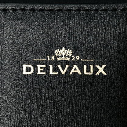 Delvaux Box Calfskin MM Brillant Pocket Satchel Black Red 9 of 12