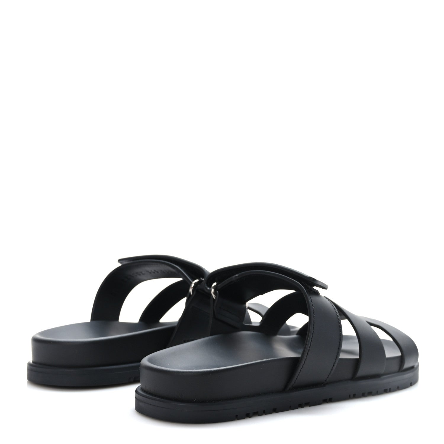Hermes Calfskin Womens Chypre Sandals 36.5 Black 4 of 9