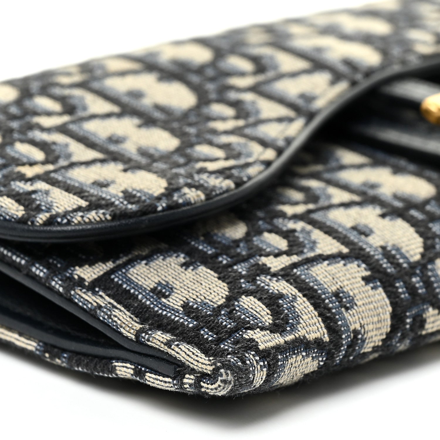 Christian Dior Oblique Saddle Chain Long Wallet Blue 10 of 12