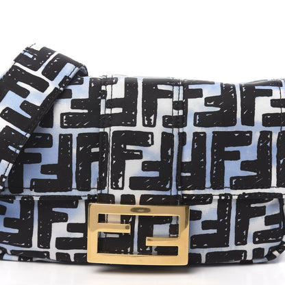 Fendi X JOSHUA VIDES Nylon FF Cloudy Mini Belt Baguette Bag White Celeste Black 11 of 11