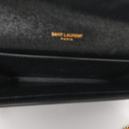 Saint Laurent Grain de Poudre Uptown Chain Wallet Black 5 of 10