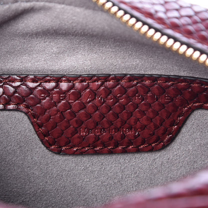Stella McCartney Snakeskin Effect Small Star Patch Shoulder Bag Burgundy 6 of 7