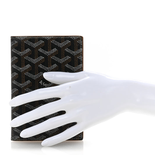 Goyardine Grenelle Passport Wallet Black Gold