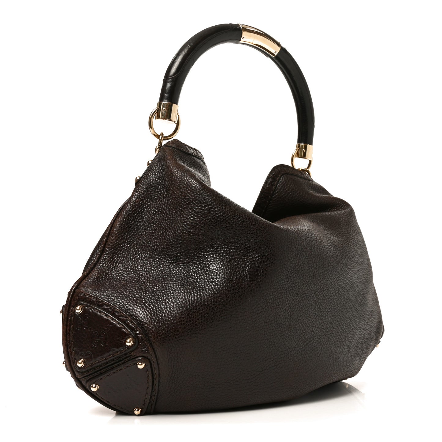 Calfskin Guccissima Large Indy Top Handle Hobo Brown