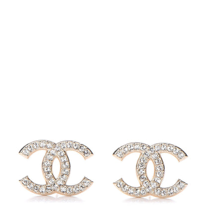 Chanel Crystal CC Earrings Gold 1 of 5