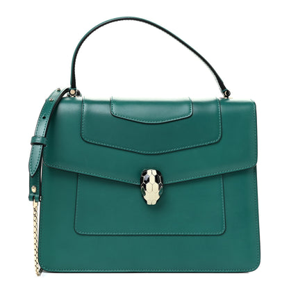Bulgari Calfskin Serpenti Forever Top Handle Emerald Green 3 of 14