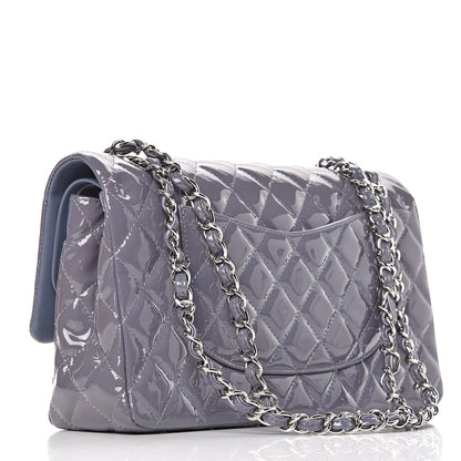 Chanel Patent Calfskin Quilted Medium Double Flap Light Purple 3 of 12