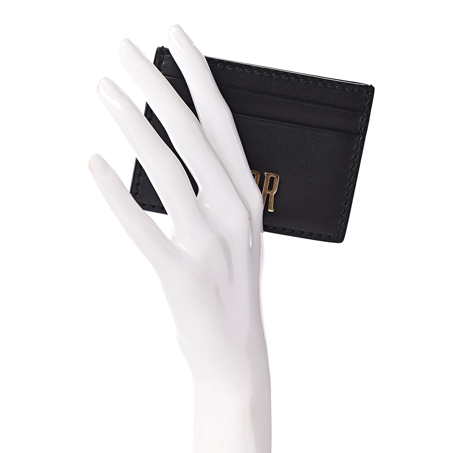 Calfskin D-Fence Card Holder Black