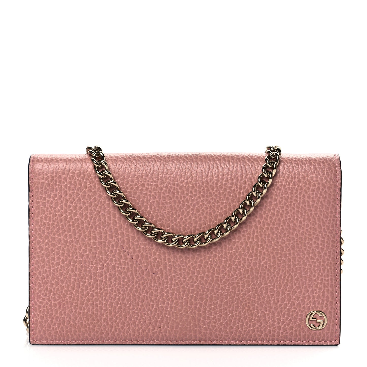 Dollar Calfskin Medium Betty Chain Wallet Soft Pink