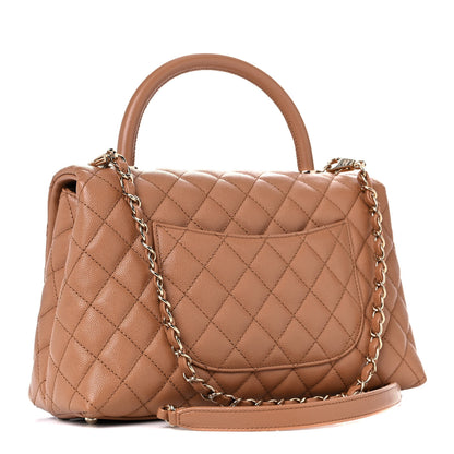 Chanel Caviar Quilted Small Coco Handle Flap Brown 3 of 12