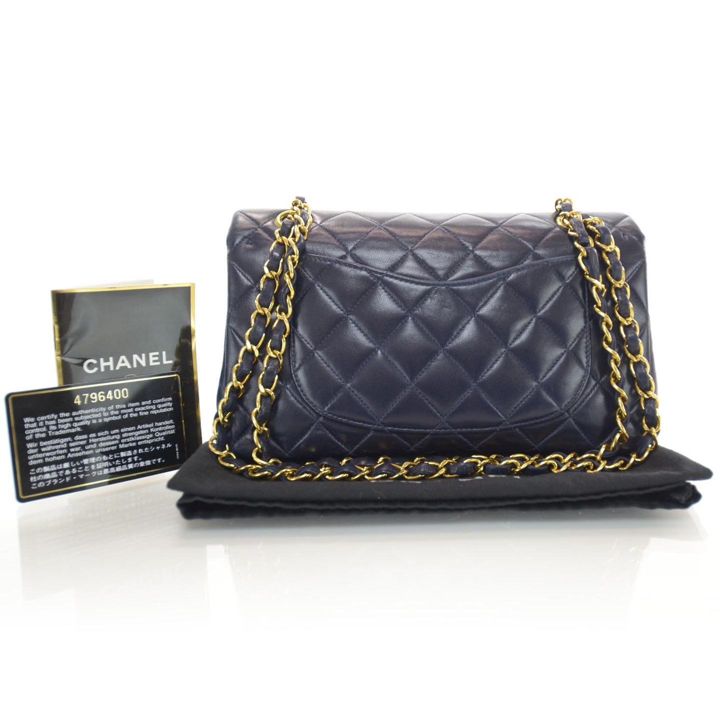 Lambskin Small Double Flap Navy