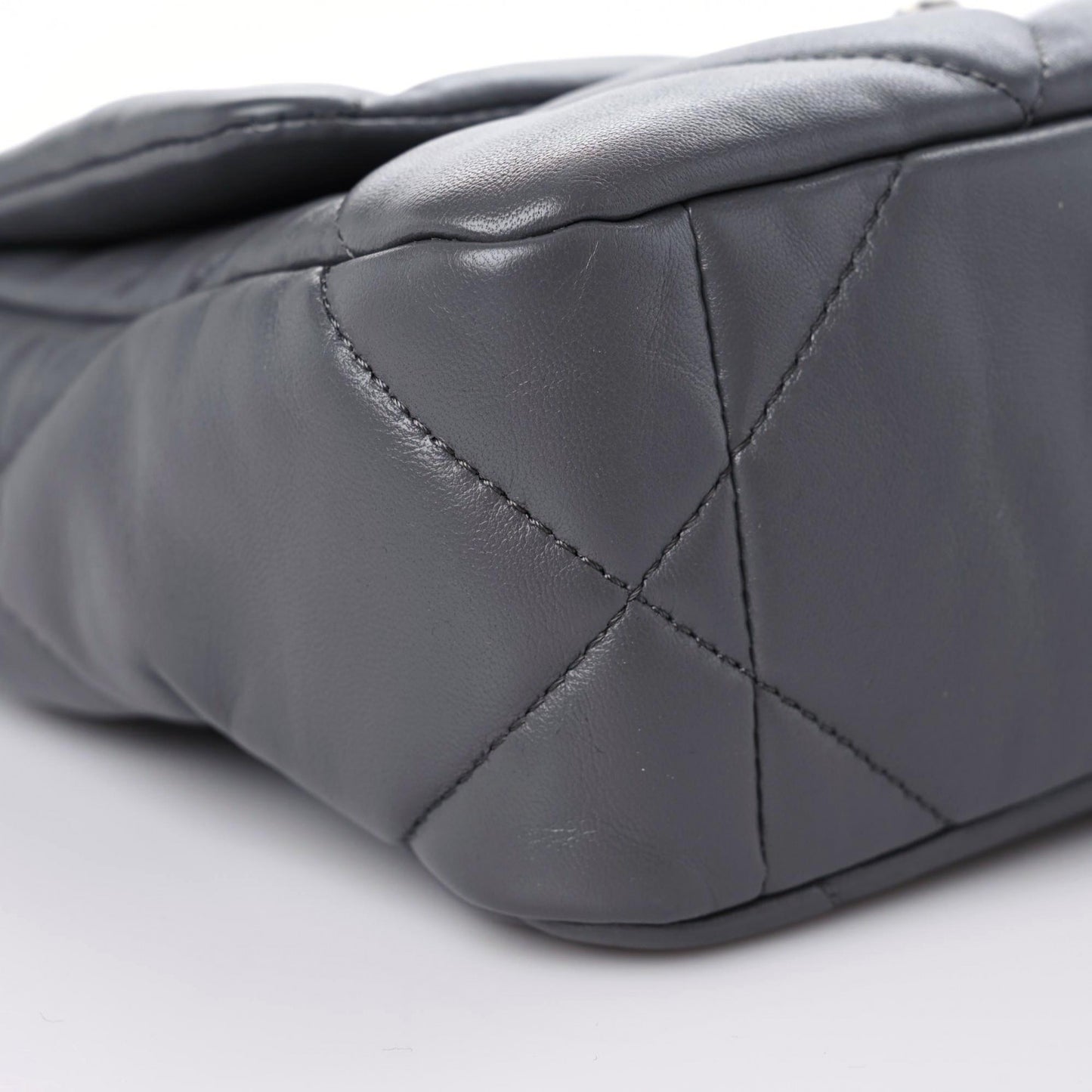 Lambskin Quilted Medium Chanel 19 Flap Dark Grey