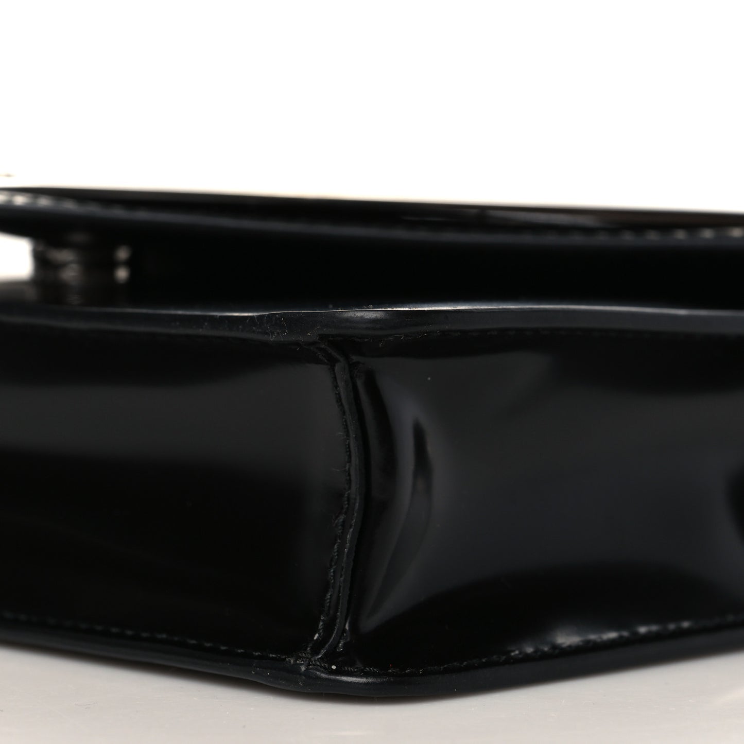Spazzolato Triangle Logo Plate Flap Chain Crossbody Bag Black
