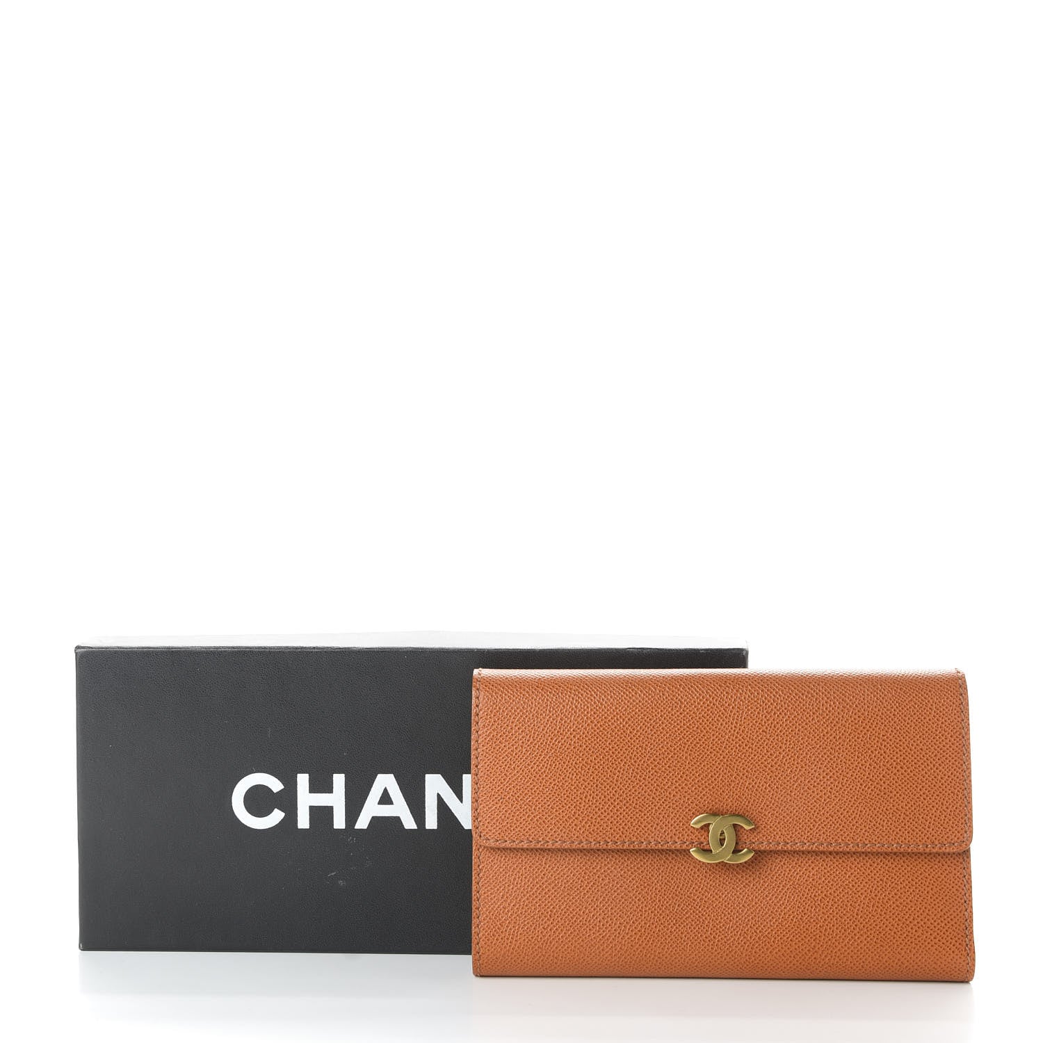 Chanel Grained Calfskin CC Flap Wallet Orange 7 of 7