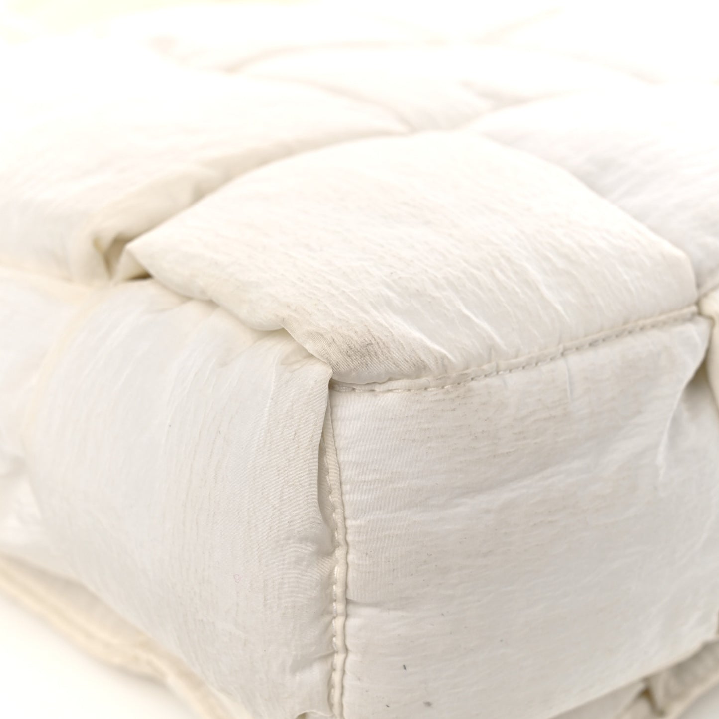 Nylon Intrecciato Padded Tech Maxi Cassette Bag White